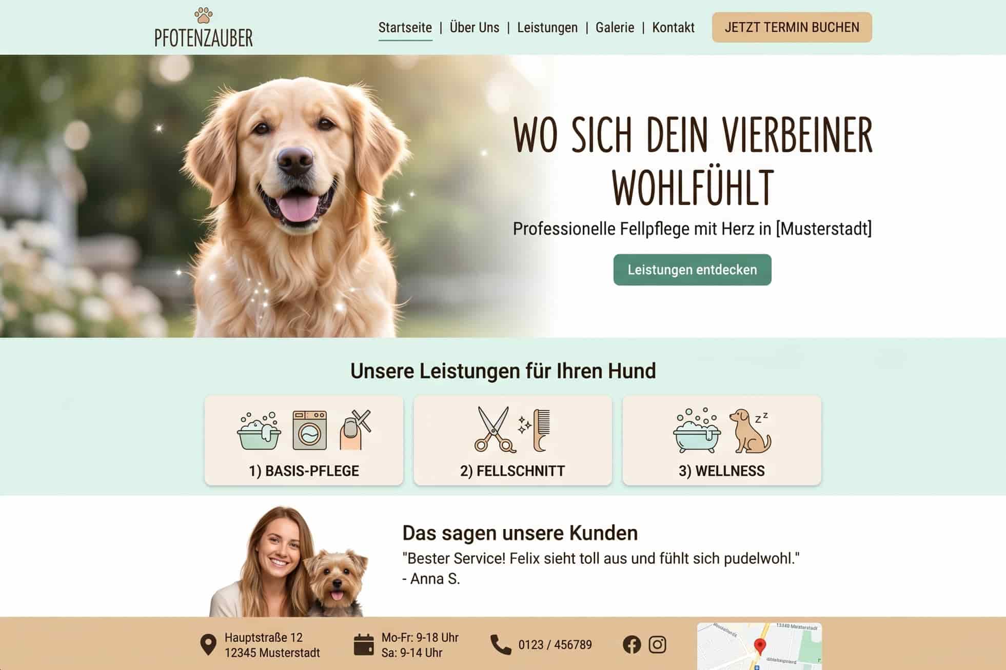 Webdesign Beispielprojekt Hunde-Friseur-Salon