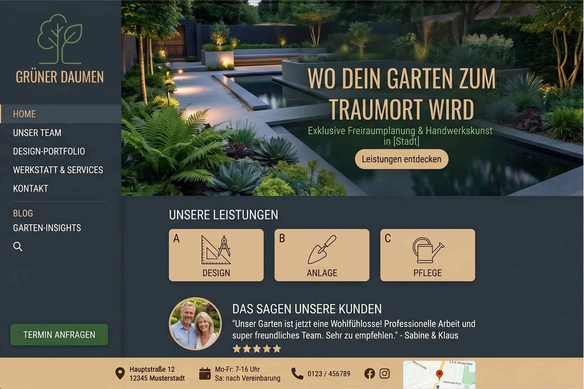 Webdesign Beispielprojekt Landschaftsarchitekt