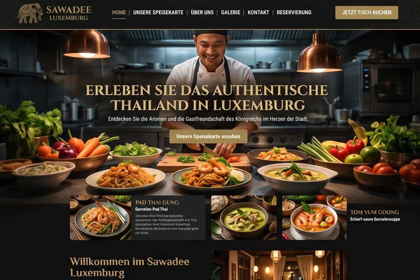 Webdesign Beispielprojekt Thai-Restaurant